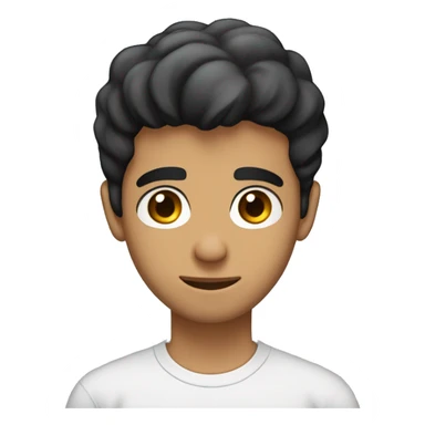 A 22 year old, Middle Eastern man, with short black hair, with none facial hair,   with brown eyes wearing a t-shirt. sticker