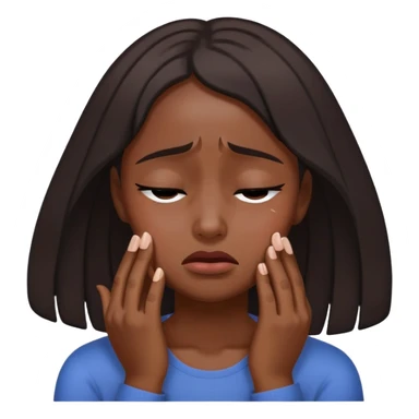 black dark girl super sad crying eyes closed sticker