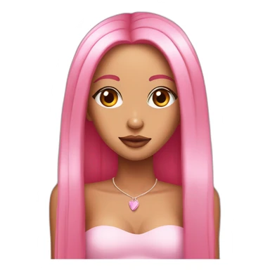 doja cat, pink long straight hair sticker