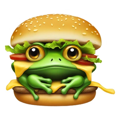 Frog eating a cheeseburger sticker