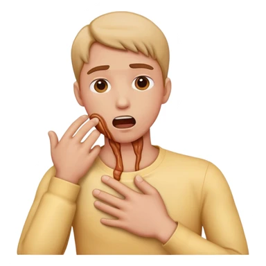Make a emoji of a person fake choking themselves  sticker