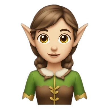 Elf girl with brown hair sticker