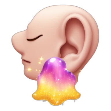 Human Ear surrounded by magic sparkles sticker