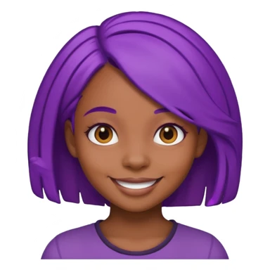 nerd emoji but it’s a black girl with purple hair sticker