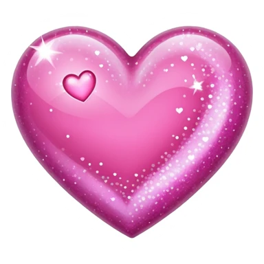 Pink heart with glitter sticker