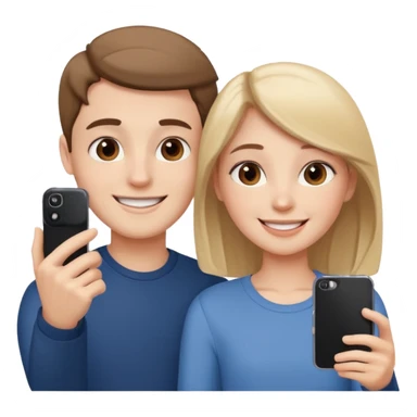 a girl and a boy taking a selfie together sticker