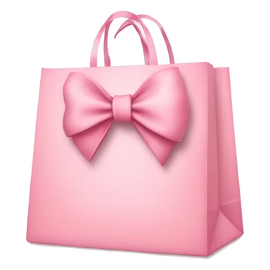 light pink shopping bag with bow sticker
