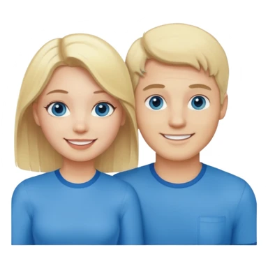 polaroid photo of a couple thats white with Blonde hair for the guy and blue eyes, sticker