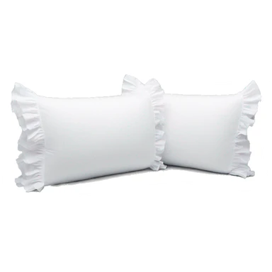 2 white pillows with ruffles frontal  sticker