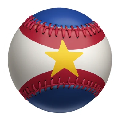 baseball ball with venezuelan flag sticker