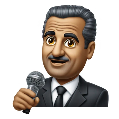 Gamal Abdel Nasser photorealistic speaking in microphone sticker