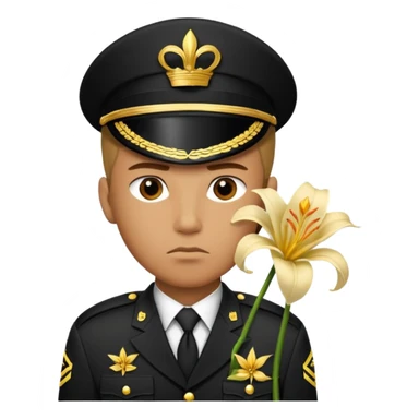 Special force male without backround only on uniform sign unit with golden lily sign sticker