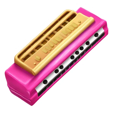 Pink ombre harmonica with glitter  sticker
