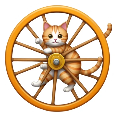 Cat on running wheel sticker