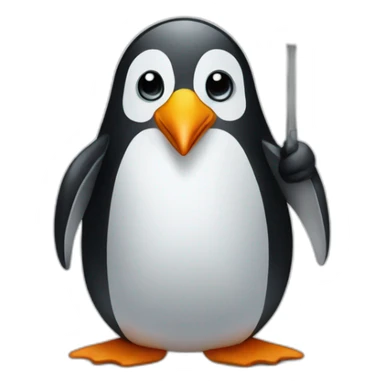 Penguin holding a sign Dave sticker