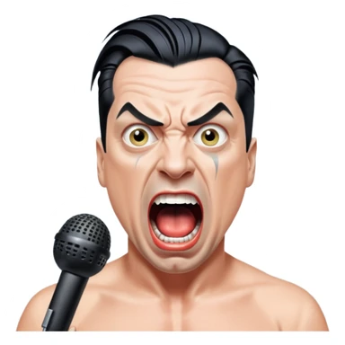 till lindemann, metal musician, screaming with mirophone sticker