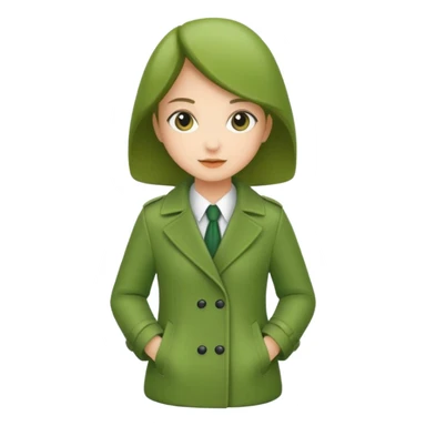 green coat girl sticker