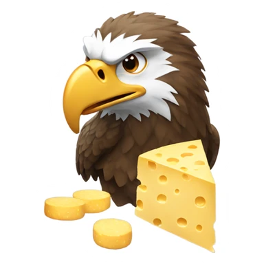 Eagle eating cheese sticker