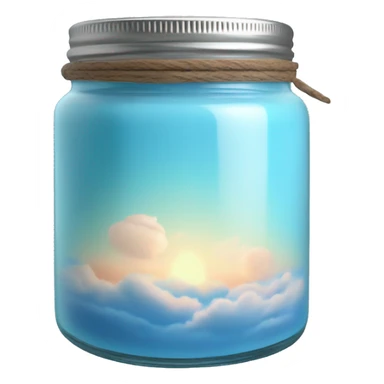 Aesthetic sky blue candle in jar sticker