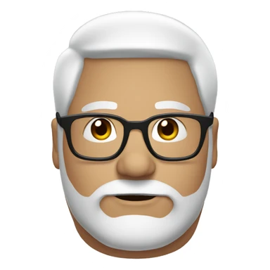 Fat man white hair and black eyebrows with glasses sticker