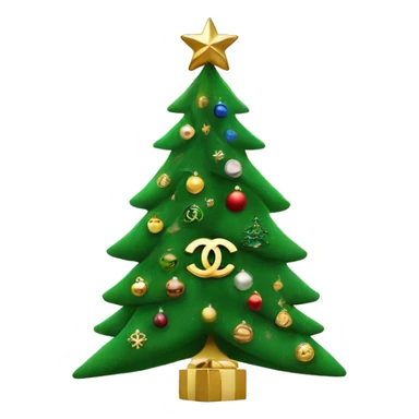 Chanel logo Christmas tree sticker