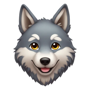 a kawaii wolf with butterflies sticker