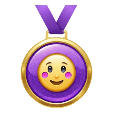 Purple Glitter medal of help sticker