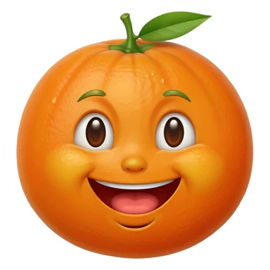 tangerine fruit with a laughing-crying expression sticker