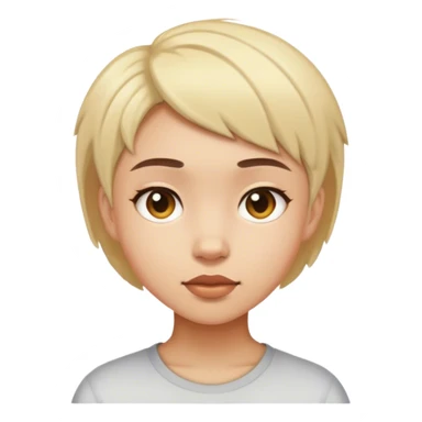 realistic portrait of girl with boys hair  sticker