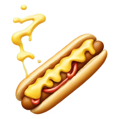 yellow emoji guy with his mouth open eating a hotdog dripping milk sticker