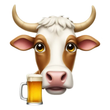 A cow drinking a beer  sticker