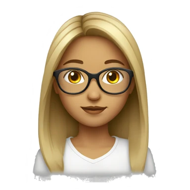 A girl with transparent glasses sticker