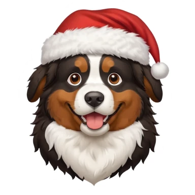 Bernese mountain dog wearing Santa hat sticker