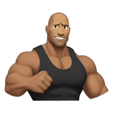 The rock with one elbow up sticker