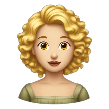 Une jeune fille aux cheveux bouclés blond vénitien sticker