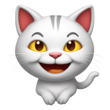 Smiling devil kitty sticker