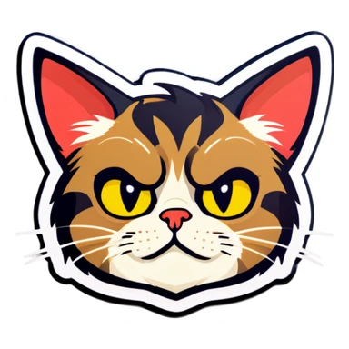 Annoyed cat sticker