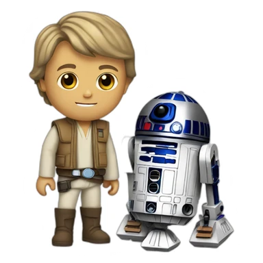 Luke Skywalker with R2-D2 sticker
