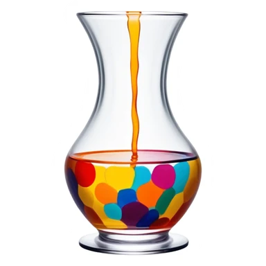 Glass painting icon, hand-painted colorful patterns on a glass surface, visible fine paintbrush and glass object like a vase or decorative plate, bright vibrant colors, no finished artwork, just the painting process, minimalistic style, clean lines, transparent background. sticker