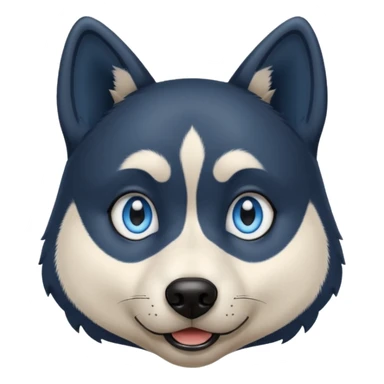 Dark black Husky with blue eyes with a very confused look on his face sticker