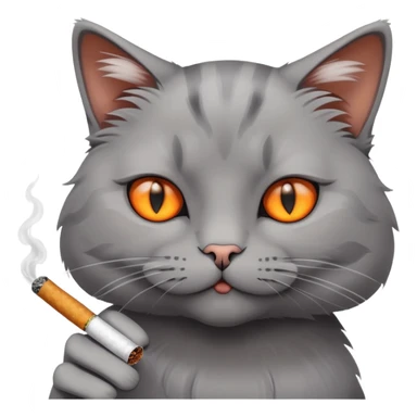 Cat smoking cigarette sticker