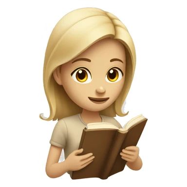 Girl reading a book. In beige tones  sticker