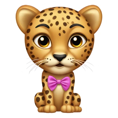 Cheetah with bow sticker