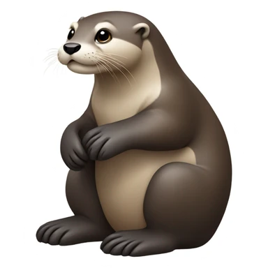 Otter holding rock sticker