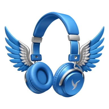 blue headphones with wings sticker