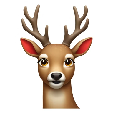 deer with red nose sticker