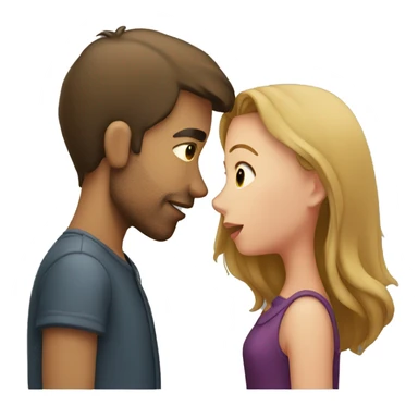 guy kissing a girl sticker