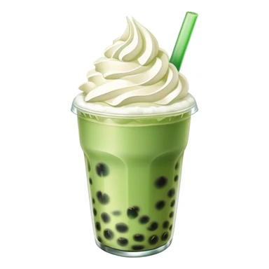 green bubble tea with whipped cream on top sticker