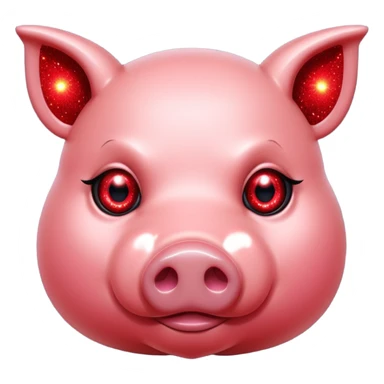 red glitter cyberpunk pig sticker