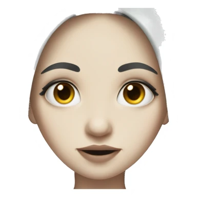 Pale gothic girl with long dark brown hair that arrives at waist  sticker